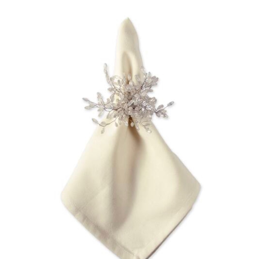 BRAND NEW- 1 Silver Beaded Burst Napkin Ring